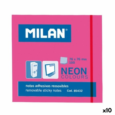 Notas Adhesivas Milan 76 x 76 mm Rosa 10 Unidades