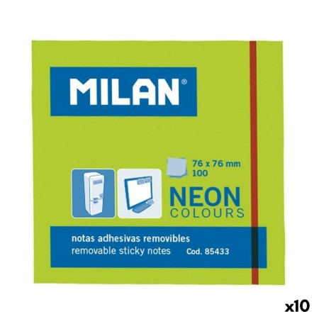 Notas Adhesivas Milan 76 x 76 mm Verde 10 Unidades