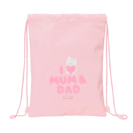 Bolsa Mochila con Cuerdas Safta Love Rosa (26 x 34 x 1 cm)