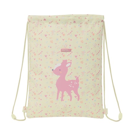 Bolsa Mochila con Cuerdas Safta Forest Beige (26 x 34 x 1 cm)