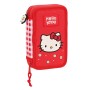 Estuche Escolar con Accesorios Hello Kitty Spring Rojo (12.5 x 19.5 x 4 cm) (28 piezas)