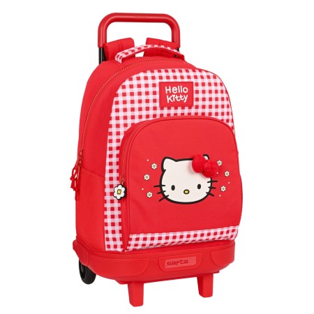 Mochila Escolar con Ruedas Hello Kitty Spring Rojo (33 x 45 x 22 cm)