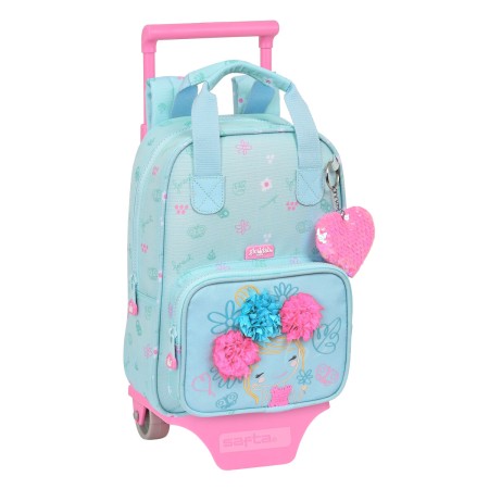 Cartable à roulettes Glow Lab Cute doll Bleu clair (20 x 28 x 8 cm)