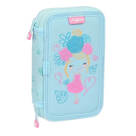 Trousse Scolaire avec Accessoires Glow Lab Cute doll Bleu clair (12.5 x 19.5 x 4 cm) (28 pcs)