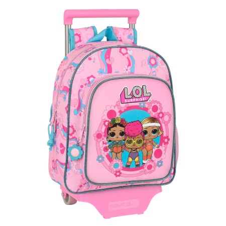 Mochila Escolar con Ruedas LOL Surprise! Glow girl Rosa (28 x 34 x 10 cm)