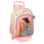 Cartable à roulettes Princesses Disney Magical Beige Rose (33 x 42 x 14 cm)