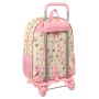 Mochila Escolar con Ruedas Princesses Disney Magical Beige Rosa (33 x 42 x 14 cm)