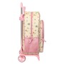 Mochila Escolar con Ruedas Princesses Disney Magical Beige Rosa (33 x 42 x 14 cm)