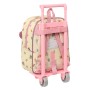 Mochila Escolar con Ruedas Princesses Disney Magical Beige Rosa (22 x 27 x 10 cm)