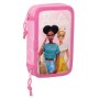 Estuche Escolar con Accesorios Barbie Girl Rosa (12.5 x 19.5 x 4 cm) (28 piezas)