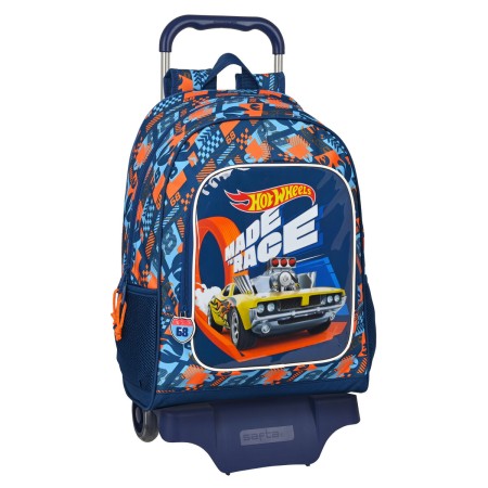 Mochila Escolar con Ruedas Hot Wheels Speed club Naranja (32 x 42 x 14 cm)