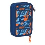 Estuche Escolar con Accesorios Hot Wheels Speed club Naranja Azul marino (12.5 x 19.5 x 4 cm) (28 piezas)