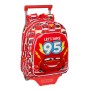 Mochila Escolar con Ruedas Cars Let's race Rojo Blanco (27 x 33 x 10 cm)