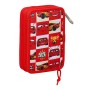 Estuche Escolar con Accesorios Cars Let's race Rojo Blanco (12.5 x 19.5 x 4 cm) (28 piezas)