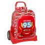 Mochila Escolar con Ruedas Cars Let's race Rojo Blanco (33 x 42 x 14 cm)