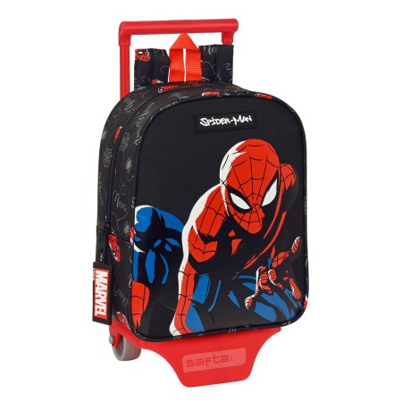 Mochila Escolar con Ruedas Spiderman Hero Negro (22 x 27 x 10 cm)