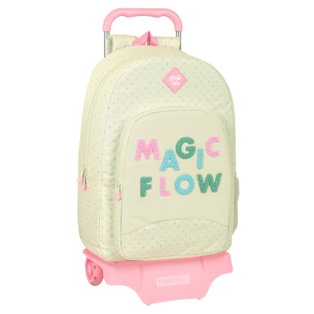 Mochila Escolar con Ruedas Glow Lab Magic flow Beige (30 x 46 x 14 cm)