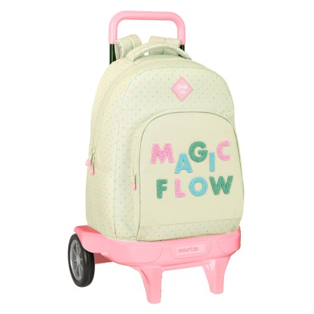 Mochila Escolar con Ruedas Glow Lab Magic flow Beige (33 x 45 x 22 cm)