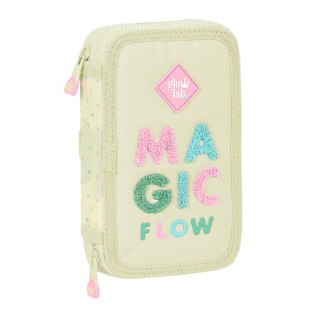 Estuche Escolar con Accesorios Glow Lab Magic flow Beige (12.5 x 19.5 x 4 cm) (28 piezas)