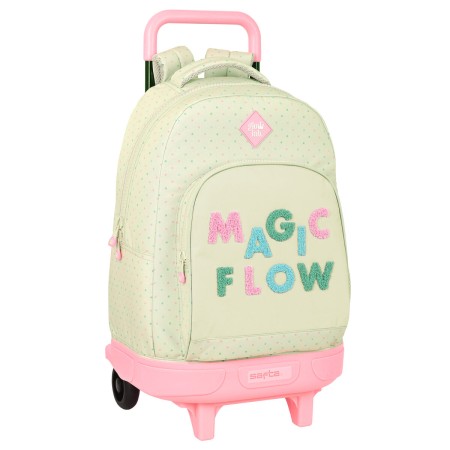 Mochila Escolar con Ruedas Glow Lab Magic flow Beige (33 x 45 x 22 cm)