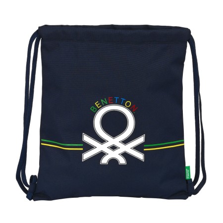 Bolsa Mochila con Cuerdas Benetton Sixties Azul marino (35 x 40 x 1 cm)