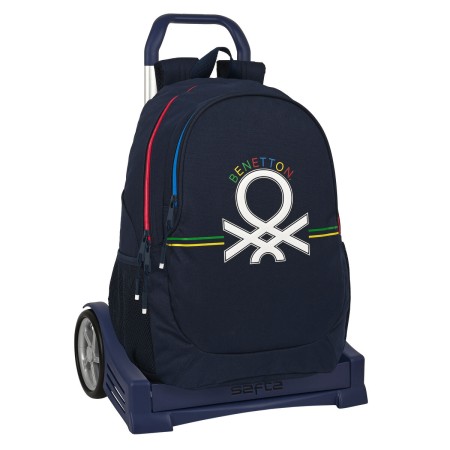 Mochila Escolar con Ruedas Benetton Sixties Azul marino (32 x 44 x 16 cm)
