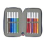 Estuche Escolar con Accesorios Munich College Gris (12.5 x 19.5 x 4 cm) (28 piezas)