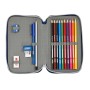 Estuche Escolar con Accesorios Munich College Gris (12.5 x 19.5 x 4 cm) (28 piezas)