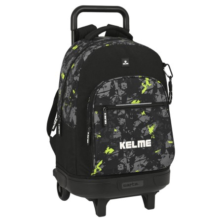 Mochila Escolar con Ruedas Kelme Jungle Negro Gris Lima (33 x 45 x 22 cm)