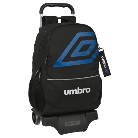 Mochila Escolar con Ruedas Umbro Flash Negro (32 x 44 x 16 cm)