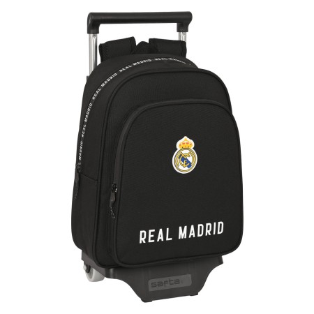 Mochila Escolar con Ruedas Real Madrid C.F. Corporativa Negro (27 x 33 x 10 cm)