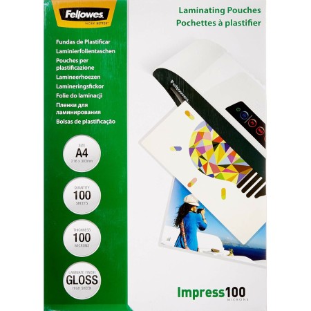 Fundas Fellowes Plastificadora 100 Unidades Transparente Brillo A4