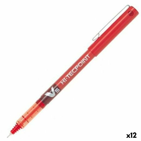 Bolígrafo Roller Pilot V-5 Rojo 0,3 mm Aguja 12 Unidades