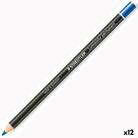 Lápices Staedtler Lumocolor Permanent Glasochrom Permanente Azul Madera (12 Unidades)