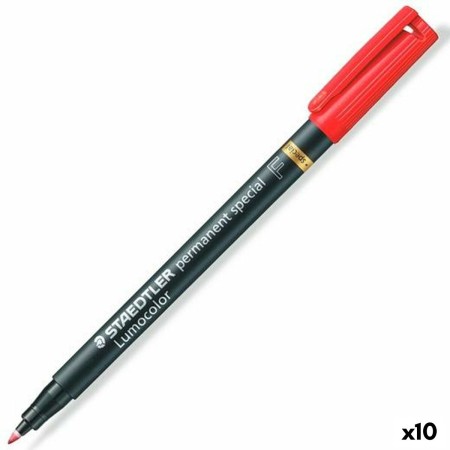 Rotulador permanente Staedtler Lumocolor Rojo 10 Unidades