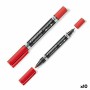 Marqueur permanent Staedtler Lumocolor 348 Double Rouge 10 Unités