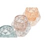 Bougeoir DKD Home Decor Verre Rose Orange Vert (8 x 8 x 7 cm) (3 Unités)