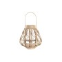 Portavelas DKD Home Decor Cristal Natural Jute (28 X 28 X 31,5 CM) (14 x 14 x 31,5 cm)