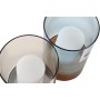 Bougeoir DKD Home Decor Verre Bicolore Cire (2 Unités) (13 x 13 x 21 cm)