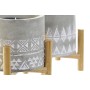 Bougie DKD Home Decor Gris Bois Marron Ciment Aluminium Cire (10 x 10 x 12 cm) (2 Unités)