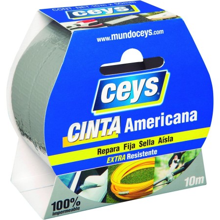 Cinta americana Ceys Plateado (10 m x 50 mm)