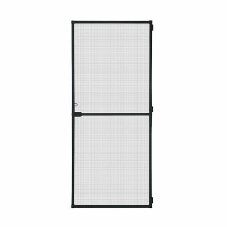 Rideau Moustiquaire Schellenberg Portes Avec cadre Fibre de Verre Noir Aluminium (100 x 210 cm)