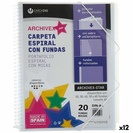 Carpeta Clasificadora Carchivo Archivex-Star 20 Fundas A4 12 Unidades Espiral