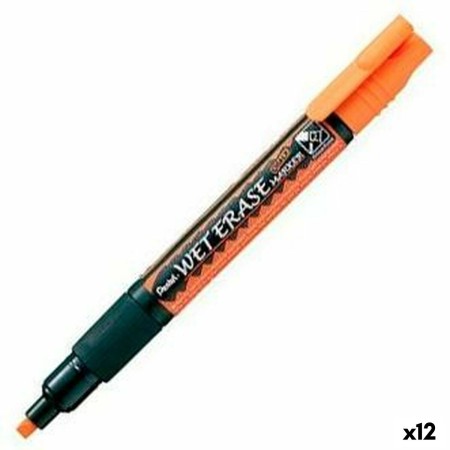 Rotuladores de tiza líquida Pentel Wet Erase Naranja 12 Unidades