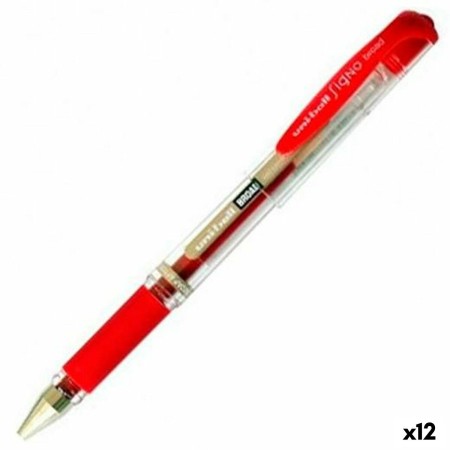 Boligrafo de tinta líquida Uni-Ball Signo Broad UM-153 W Rojo Metal 0,6 mm 12 Unidades