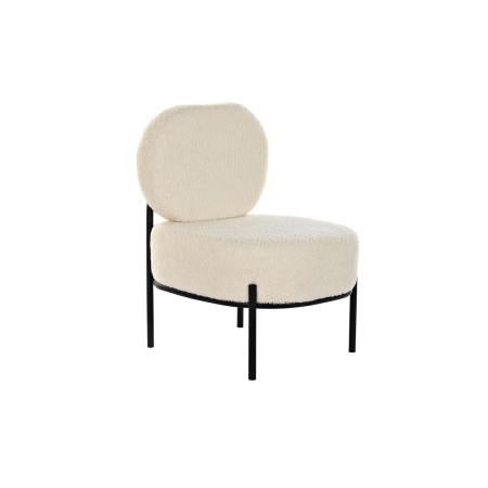 Fauteuil DKD Home Decor Noir Métal Blanc (54 x 60 x 76 cm)