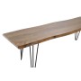 Banc DKD Home Decor Noir Métal Aluminium Marron Clair Acacia (160 x 46 x 46 cm)