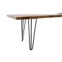 Banc DKD Home Decor Noir Métal Aluminium Marron Clair Acacia (160 x 46 x 46 cm)