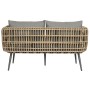 Ensemble Table avec 3 Sièges DKD Home Decor Marron rotin synthétique Aluminium (144 x 67 x 74 cm)