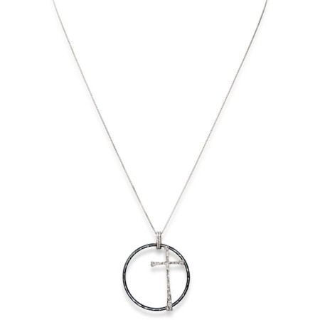 Collier Femme Amen CROCE CERCHIO NERO